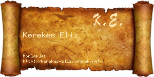 Kerekes Eliz névjegykártya